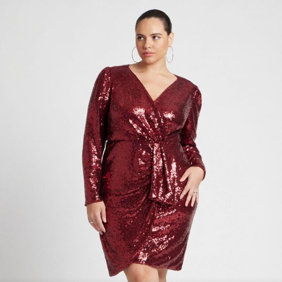Eloquii Red Sequin Dress 22W - Picture 1 of 6